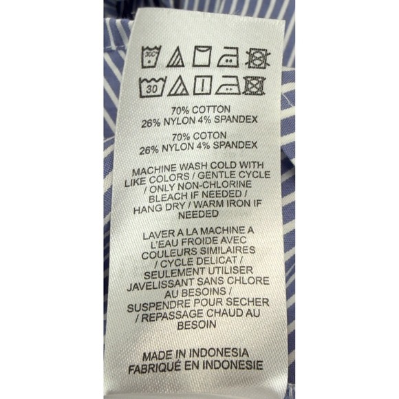 UNTUCKit Madison Striped Shirt Dress Womens Size 4 Blue White Tie Waist Classic - Picture 6 of 6